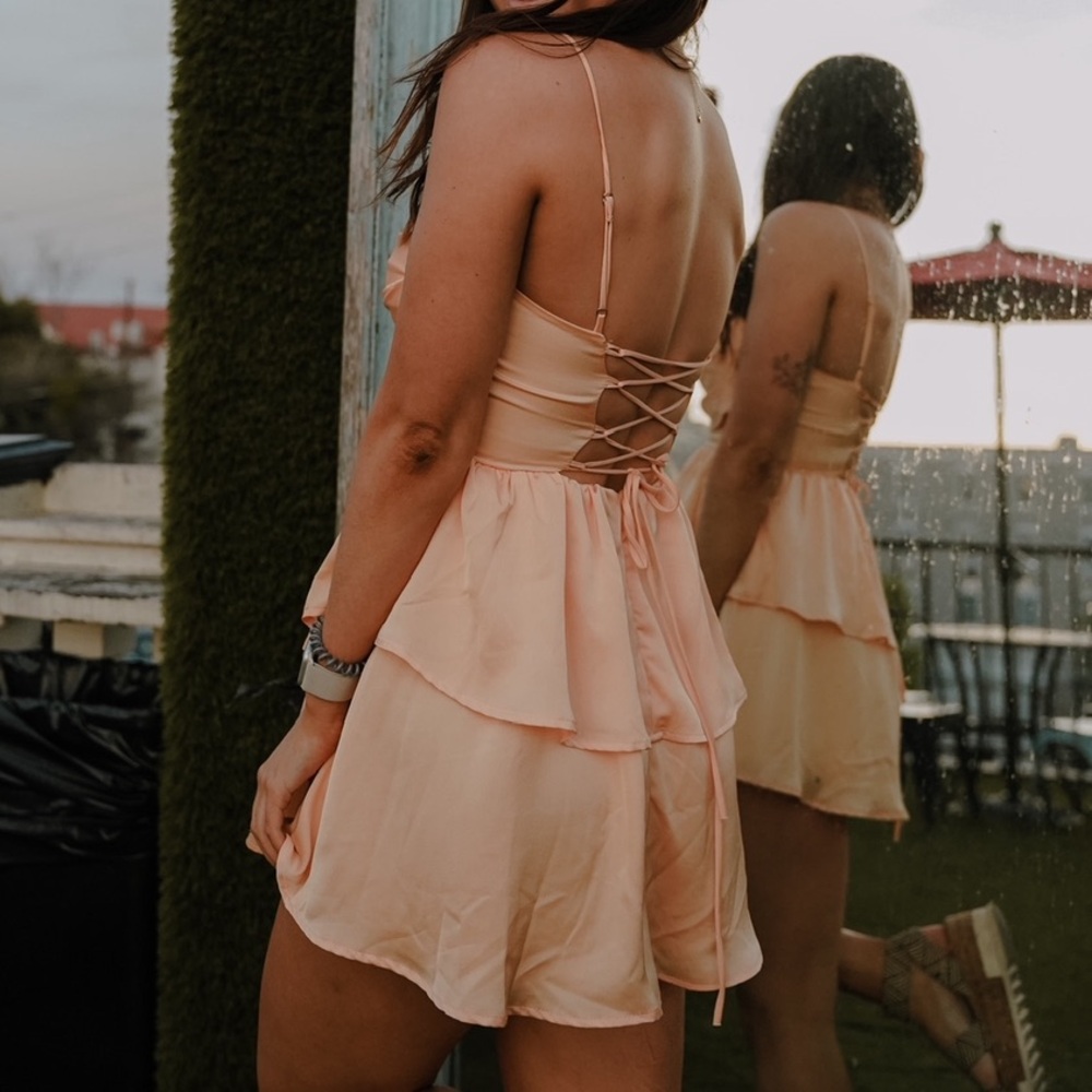 Orange ruffle dress